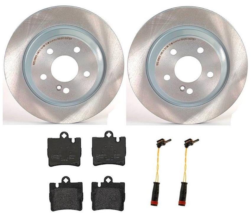 Mercedes Brembo Brakes Kit Pads and Rotors Rear (300mm) (LowMet) 220423021264 Brembo